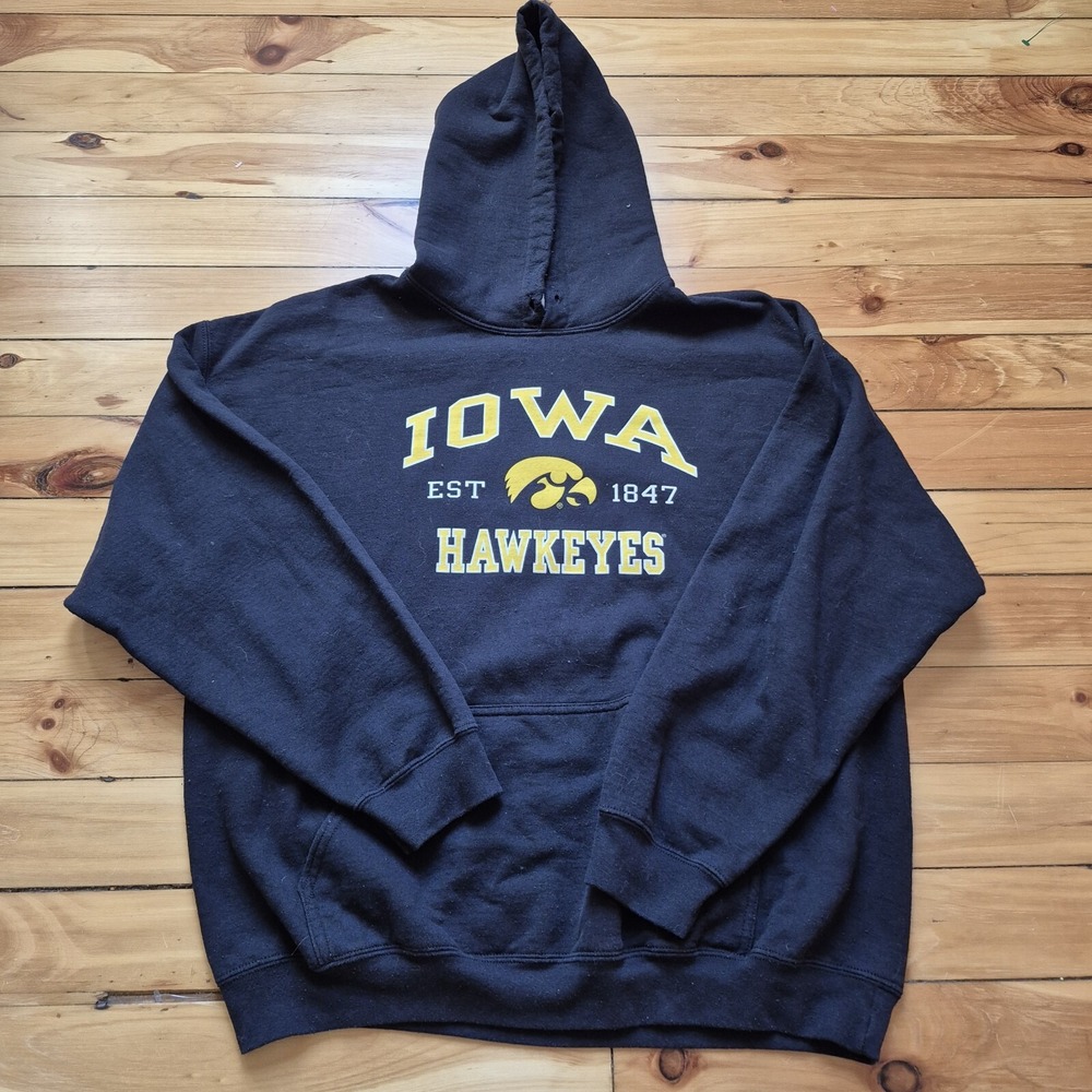 Iowa Hawkeyes Sweatshirt Mens XL Black Pullover Graphic NCAA Basketball Clark